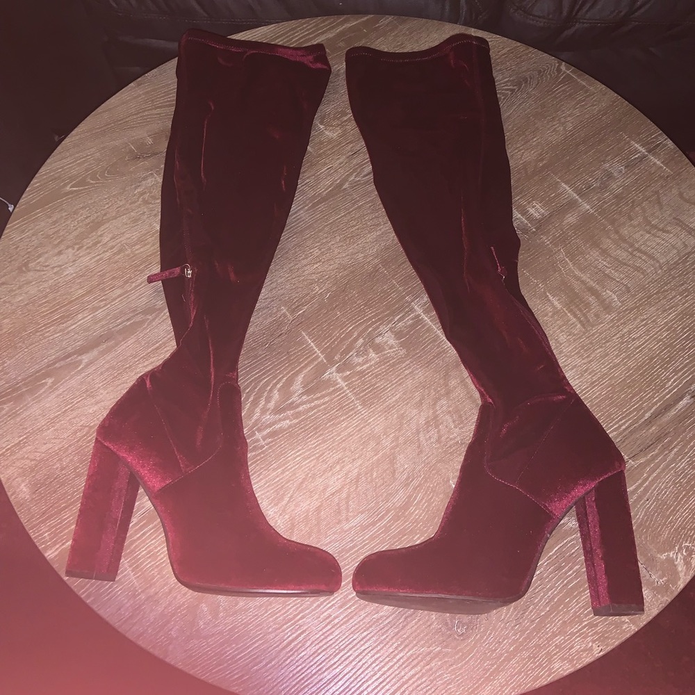Velvet Over the knee boots